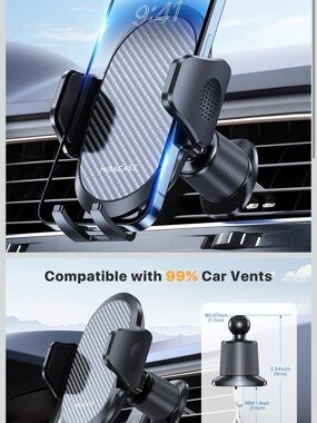 MURACASE Carbon Fiber Wireless Car Phone Mount - Black